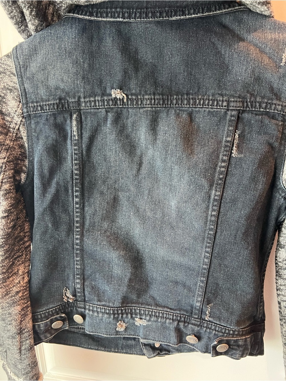 Free People mixes media Hooded Denim Jacket - Gray. XS - Picture 10 of 11